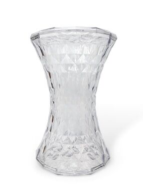 Kartell Marcel Wanders Clear Lucite Geometric Hourglass Stool Side Table Italy